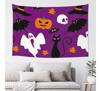 VCzsdff Purple Halloween Horror Printed Wall Art, Artistic Hanging Backdrop For Living Room And Bedroom Wall Decoration