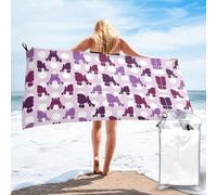 VCzsdff Purple Poodle Polka Dot Print Quick Dry Towel Compact Beach Shower Wrap For Camping Fitness