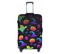 VCzsdff Rainbow Halloween Ghost Witch Hat Spiders Printing Luggage Cover Washable Suitcase Protector Anti Scratch Suitcase Cover Fits 18 to 32 Inch Luggage