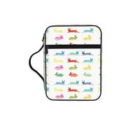 VCzsdff Rainbow Rabbit Printed Scripture Storage Bag, Water Resistant Stationery Holder, Church Worship Study Case