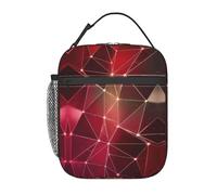 VCzsdff Red Galaxy Constellation Print Thermal Lunch Tote, Insulated Lunch Bag, Portable Cooler Bag with Removable Strap and Pockets
