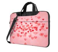 VCzsdff Red Hearts Print Shockproof Laptop Bag Heavy Duty Oxford Cloth Shoulder Case Padded Computer Briefcase For Travel