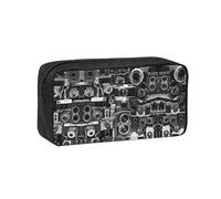 VCzsdff Retro Cool Camera Collection Printed Pen Case Roomy Stationery Organizer Durable Zip Bag Polyester Pouch for College Work Commute