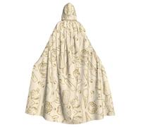 VCzsdff Retro Ice Cream Printing Carnival Party Supplies,Adult Economic Hooded Cloak,Hooded Cloak 57.8 Inches Length For Halloween