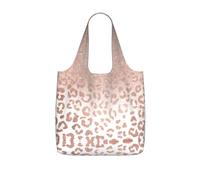 VCzsdff Rose Gold Glitter Print Foldable Grocery Tote Reusable Market Bag 25l Lightweight Polyester Shoulder Carryall