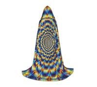 VCzsdff Spiral Optical Illusion Gif Gothic Medieval Hooded Cape For Teenagers Cosplay Costume Renaissance Fair Stage Theater Robe