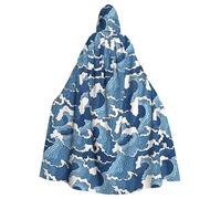 VCzsdff Stormy Sea Printing Carnival Party Supplies,Adult Economic Hooded Cloak,Hooded Cloak 57.8 Inches Length For Halloween