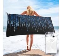 VCzsdff The Blue Binary Print Quick Dry Towel Compact Beach Shower Wrap For Camping Fitness
