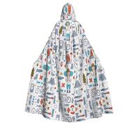 VCzsdff The Nature Wildlands Activities Pattern Adult Polyester Hooded Cape,Halloween Hooded Robe With Bow Tie,Cosplay Cape