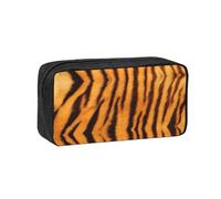 VCzsdff Tiger Striped Pattern Printed Pen Case Roomy Stationery Organizer Durable Zip Bag Polyester Pouch for College Work Commute