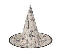 VCzsdff Wine And Grape Field Printing Cosplay Oxford Cloth Halloween Hat For Halloween Parties, Lightweight 13 Inches Tall Witch Cap