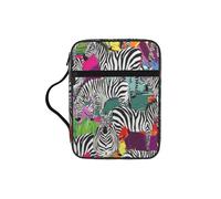 VCzsdff Zebra Printed Scripture Storage Bag, Water Resistant Stationery Holder, Church Worship Study Case