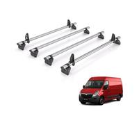 Vd Rhino Kammbar Fleet 4 Bars Roof Rack For The Vauxhall Movano 2010-2021 Only Suitable For H1/h2 Roof Height Models