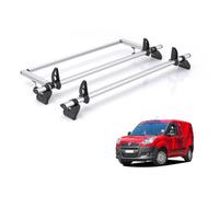 Vd Rhino Kammbar Pro & Roller 2 Bars Roof Rack For The Fiat Doblo 2010-2022 Only Fits Barn Doors