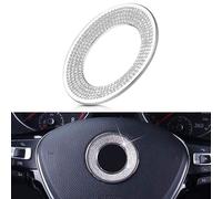 VDARK Compatible Steering Wheel Logo Caps Decals Sticker for VW Volkswagen Accessories Bling Jetta Passat Golf Tiguan Arteon Atlas Includes Interior Trim Crystal Silver