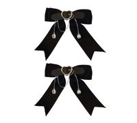 Vdaxvme 1/2pcs Bowknot Heart Shape Hairpins Girls Harajuku Hair Clip Halloween Ponytail Hair Clip with Pearl for Woman Bangs