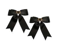 Vdaxvme 1/2pcs Bowknot Heart Shape Hairpins Girls Harajuku Hair Clip Halloween Ponytail Hair Clip with Pearl for Woman Bangs