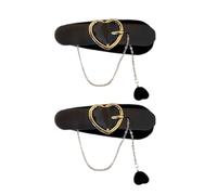 Vdaxvme 1/2pcs Bowknot Heart Shape Hairpins Girls Harajuku Hair Clip Halloween Ponytail Hair Clip with Pearl for Woman Bangs