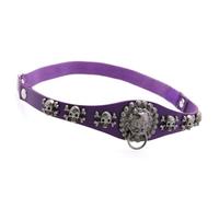 Vdaxvme 1.Gothic Punk Adjustable Thigh Garter Belt With Skull Leg Forkless Elastic Garters For Women With High Socks Women Garter Belt Gothic Leg Gabeless, purple, One Size
