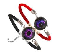 Vdaxvme 1 Pair Glowing Bracelets Adjustable Leather Bands Couple Fashionable Love Bangles Unique Pattern Fashionable Love Bangles, One Size, as described, as described