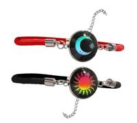 Vdaxvme 1 Pair Glowing Bracelets Adjustable Leather Bands Couple Fashionable Love Bangles Unique Pattern Fashionable Love Bangles, One Size, as described, as described