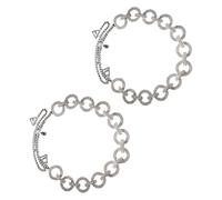 Vdaxvme 1 Pair Women's Rhinestones Shoulder Strap Chains With Metal Rings Design To Enhances Your Formal Dresses Body Jewelry Bridal, Silver, One Size