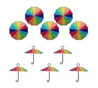 Vdaxvme 10pcs Mix Colour Rainbow Beads Umbrella Magic Pendant for Jewellery Making Resin Earrings Necklace Keychain Findings Rainbow Beads Tags Tags