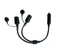 Vdaxvme 12 / 24V Automotive Socket Split Cable | Single Input Two Output Receptacles, 14AWG Wire, 40Cm Length, 15A Part Supporting Near-Seat Device