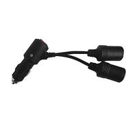 Vdaxvme 12V 24V Cigarette Lighter Splitter Adapter with On/Off Switch, Car 1 Male to 2 Sockets Y Splitter Adapter