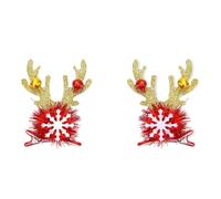 Vdaxvme 1pair Colorful Light Antlers Hair Clip Christmas Hairpin Comfortable Barrettes for Children's Birthday Party