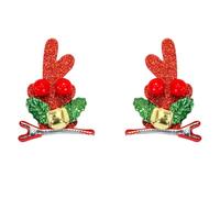 Vdaxvme 1pair Colorful Light Antlers Hair Clip Christmas Hairpin Comfortable Barrettes for Children's Birthday Party
