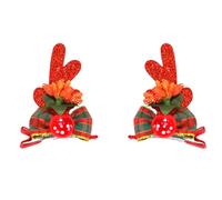 Vdaxvme 1pair Colorful Light Antlers Hair Clip Christmas Hairpin Comfortable Barrettes for Children's Birthday Party