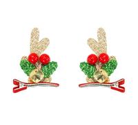 Vdaxvme 1pair Colorful Light Antlers Hair Clip Christmas Hairpin Comfortable Barrettes for Children's Birthday Party