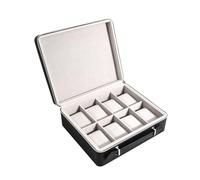 Vdaxvme 2/8/12 Slot Leather Watch Box Display Case Organiser Jewellery Storage Holder Portable Travel Zip Watch Display Case Watch Box for Men, one size, As described