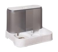 Vdaxvme 2 in 1 Dog Feeder Cat Food Water Bowl Double Supply Pet Anti Leak Gravity Feeding Automatic Water Bowl for Pets