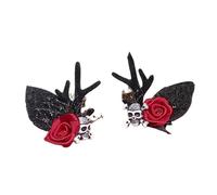 Vdaxvme 2Pcs Funny Devil Hairpin Hair Barrette Hair Bow Headpieces Halloween Hair Clip Barrette Headwear Hair Accessories