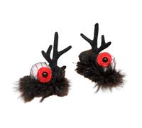 Vdaxvme 2Pcs Funny Devil Hairpin Hair Barrette Hair Bow Headpieces Halloween Hair Clip Barrette Headwear Hair Accessories