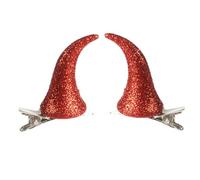 Vdaxvme 2Pcs Funny Devil Horn Hairpin Hair Barrette Hair Bow Headpieces Halloween Hair Clip Barrette Headwear Hair Accessories