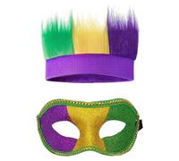 Vdaxvme - 2pcs furry carnival headbands + half mask Christmas carnival supplies masquerade carnival festive party for adults