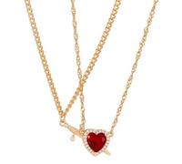 Vdaxvme 2Pieces Heart Arrows Necklace Set Symbolizing Love and Commitment Alloy Texture Fashion Neck Jewelry Present