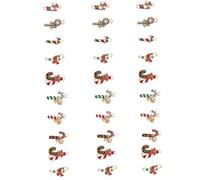[Vdaxvme] 30/50pcs Christmas Cane Charms Metallic Jewelry Charms Accessories Handmade Craft Earrings Necklace Jewelry Making Festival Decoration Supplies