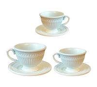 Vdaxvme 3Pcs Elegant French Styles Miniature Coffee Cup And Saucer Set Teaset Doll House Accessories For Realistic Decors Doll House Furniture