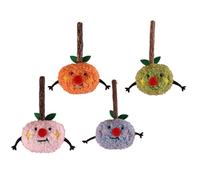 Vdaxvme 4pcs Cats Chewing Plush Toy Teeth Grinding Kittens Cartoon Toy Funny Cats Toy For Safe Play And Orals Care