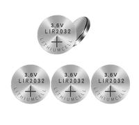 Vdaxvme 5pcs LIR2032 Batteries Rechargeable 3.6V Button Cell Battery Compatible For Keyless Remotes Key Entry Systems