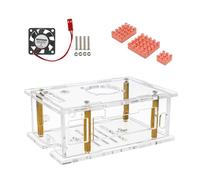 Vdaxvme Acrylic Case Clear Housing Active Passive Cooling Case Optional Cooling Fan Heatsink for RV2 Development Board Electronics Project Case