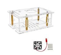 Vdaxvme Acrylic Case Clear Housing Active Passive Cooling Case Optional Cooling Fan Heatsink for RV2 Development Board Electronics Project Case