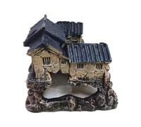 Vdaxvme Aquarium Decorations Resin Ancient Architecture Fish Tanks Landscape House Figurine Fish Shrimp Shelter Caves Resin Decoration