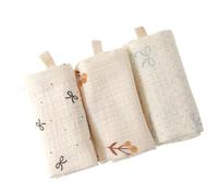 Vdaxvme Baby Bibs Square Towel 4 Layer Absorbent Washcloths Cartoon Design Newborns Bathing Essential 3-Piece Set Newborns Face Towel