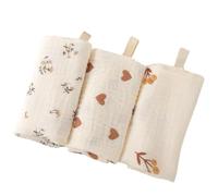 Vdaxvme Baby Bibs Square Towel 4 Layer Absorbent Washcloths Cartoon Design Newborns Bathing Essential 3-Piece Set Newborns Face Towel