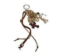 Vdaxvme Beautiful Animal Print Acrylic Heart Key Holder Lightweight Key Organiser Accessory Pendant Charm for Daily Use Acrylic Heart Key Gift, brown, One Size